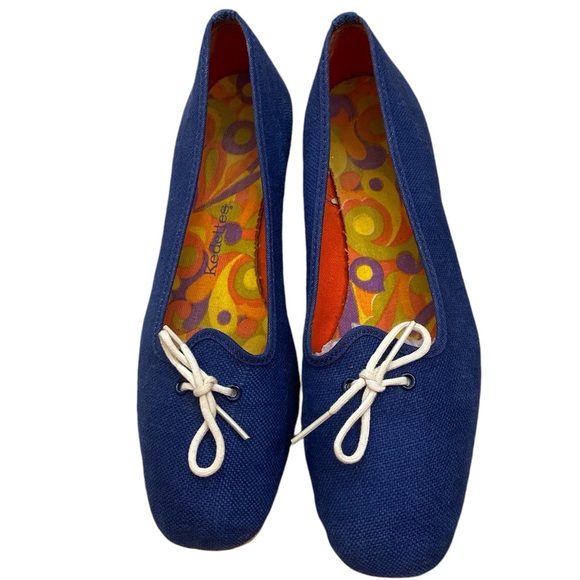 Rare 50s 60s Vintage Blue Canvas Square Toe Keds Kedettes - Picture 1 of 4